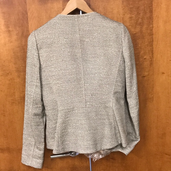 Moto jacket Lafayette 148. Sz 2 Neutral tweed - Picture 4 of 8